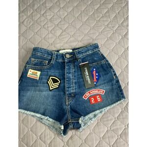 Etienne Marcel Womens Cut Off Denim Shorts 100% Cotton Size 25 Button Fly